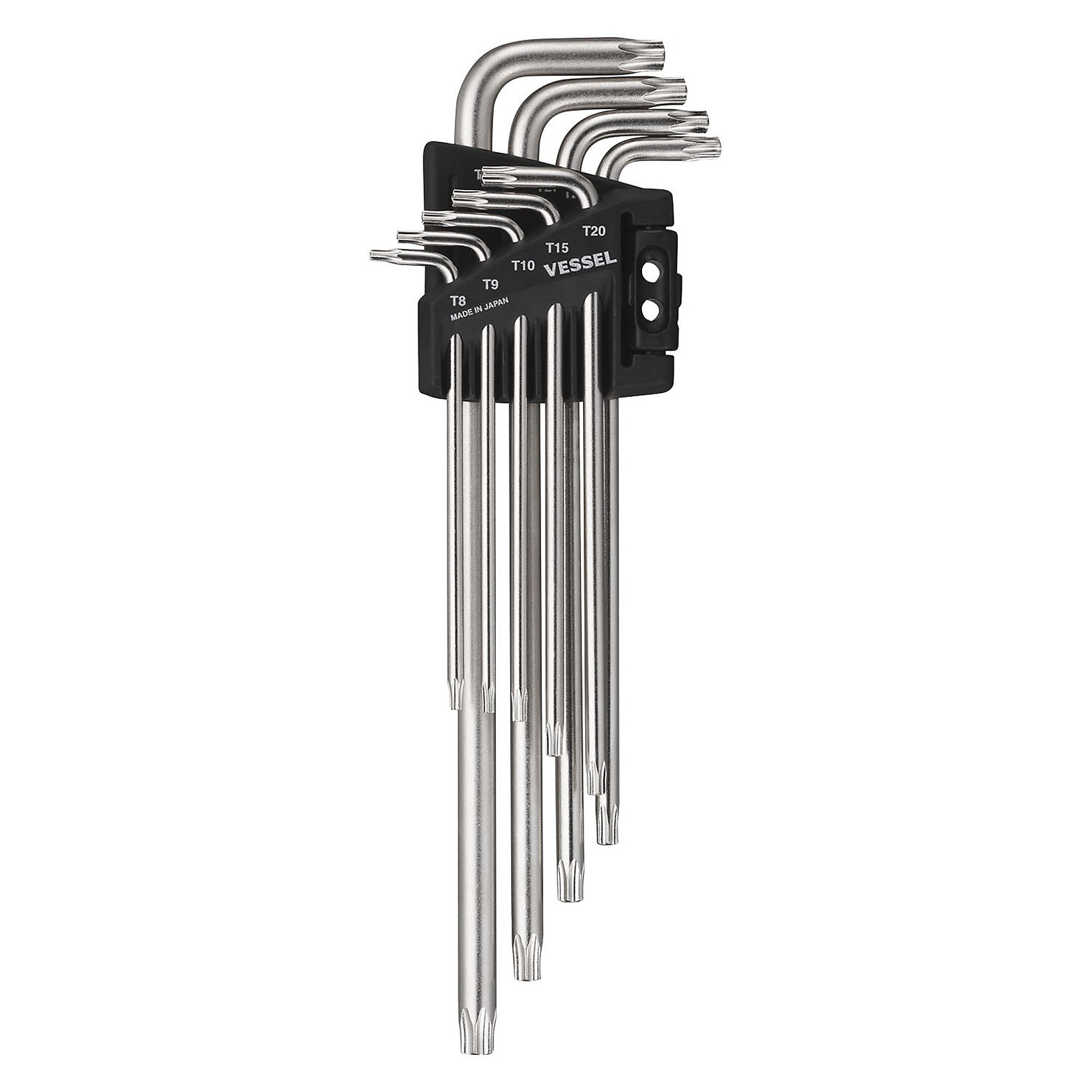 Vessel Tamper-Proof Torx L-Key Wrench Set - 9-Piece, Nickel-Plated, Model# 8509TXHU